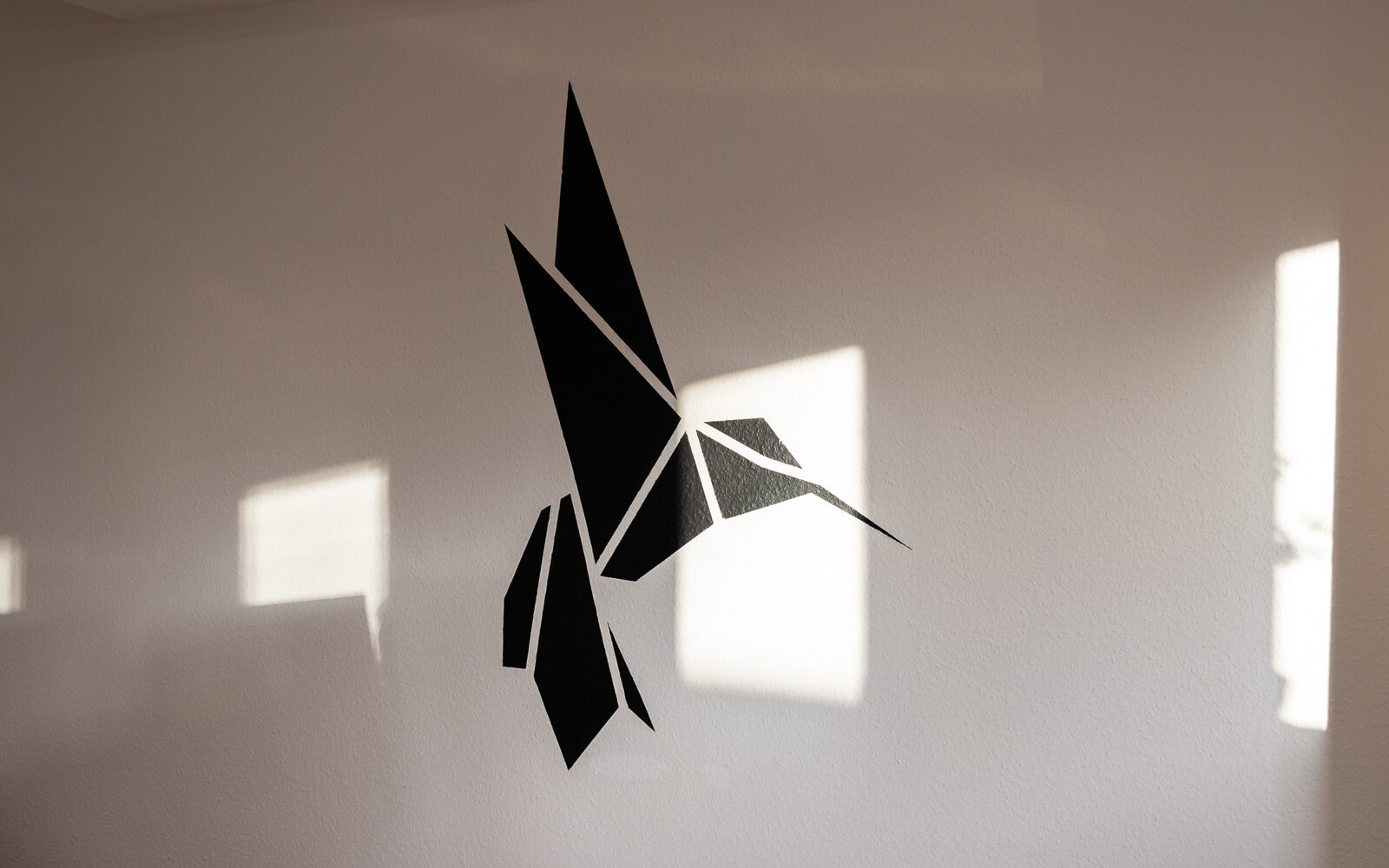 Papair Kolibri Logo an die Wand im Büro gemalt